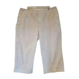 Dockers Women's White Cotton/Spandex Capris
